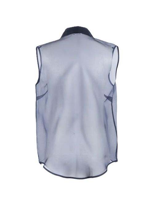 p.a.r.o.s.h. camicia di seta con volant blu P.a.r.o.s.h. | SHAKE-D381289012 BLU